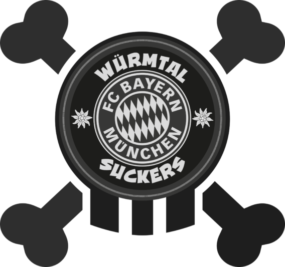 Würmtal Suckers Logo Skull schwarz / weiss