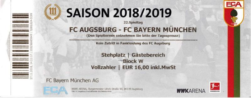 FC Augsburg - FC Bayern München am 15.02.2019