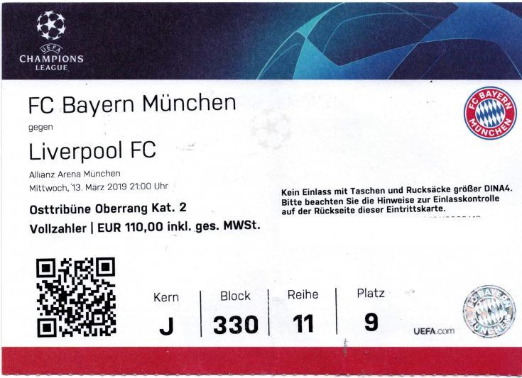 C Bayern München - Liverpool Football Club am 13.03.2019