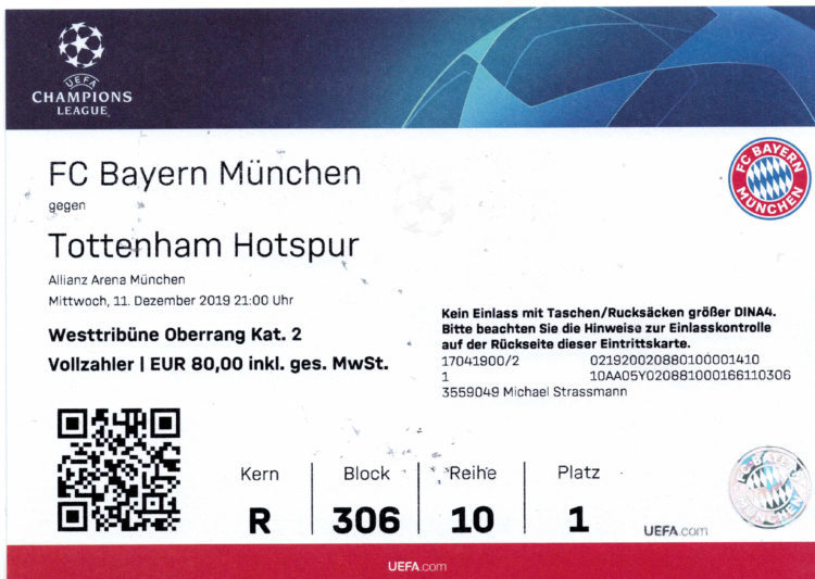 FC Bayern München – Tottenham Hotspur am 11.12.2019