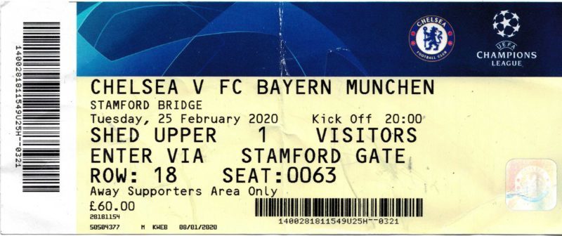 Ticket - FC Bayern München – Chelsea Football Club am 25.02.2020